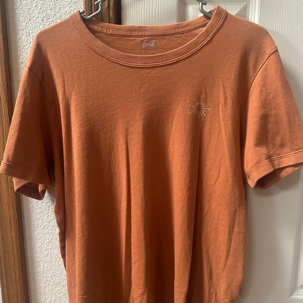 Orange T-Shirt with Embroidered Detail